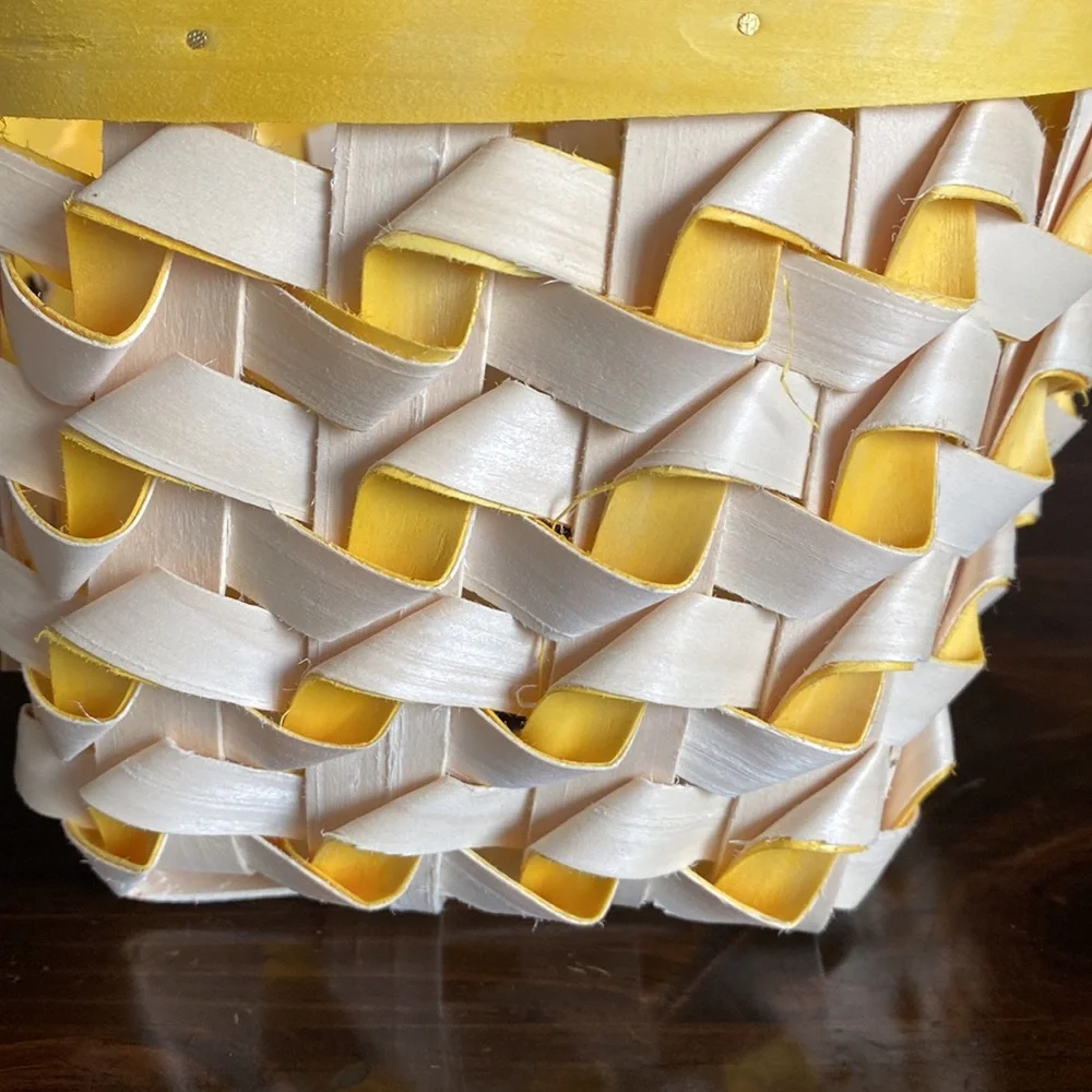 3/$39 - Beautiful yellow and cream basket with handle